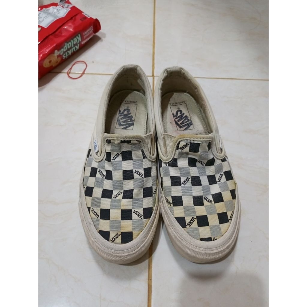 sepatu vans slip on checkboard ori