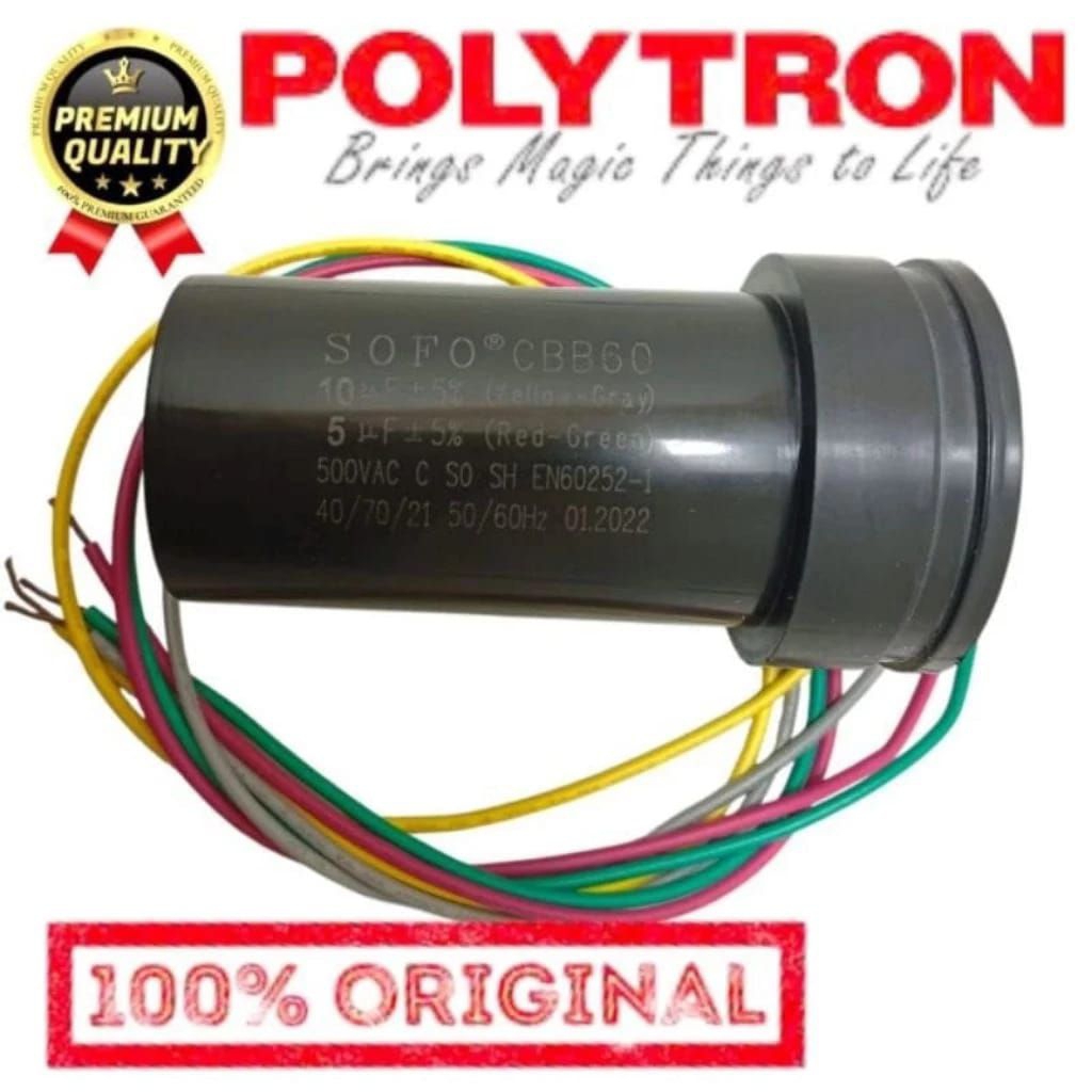 kapasitor capasitor original  mesin cuci 2 tabung polytron
