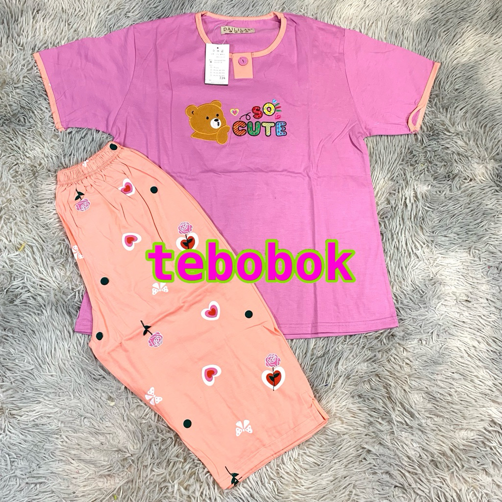 Tebobok - 3/4 Daililan Standar | Baju Tidur Wanita Dewasa | Baju Tidur Daililan | Piyama | Cod | Tes