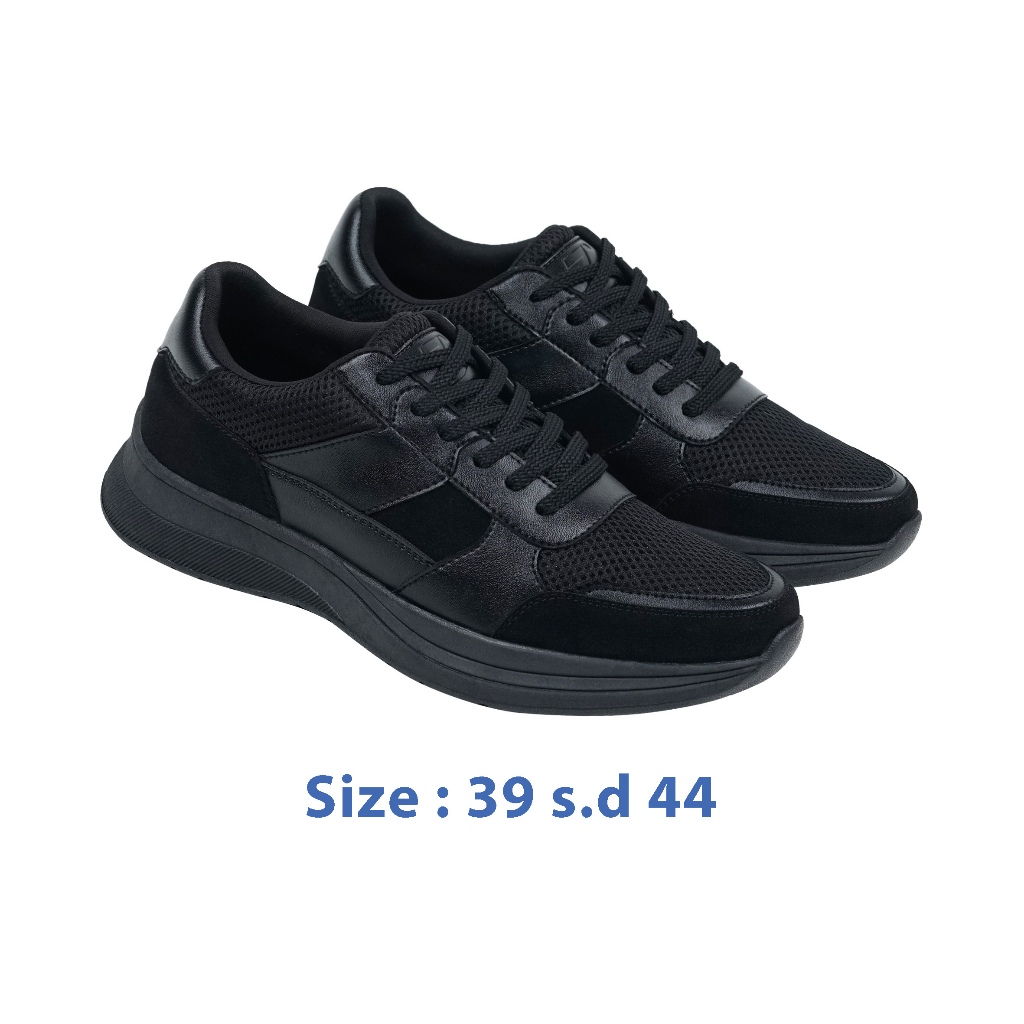 Zeintin - Sepatu Snakers Hitam Sepatu Sport Pria Full Black IR