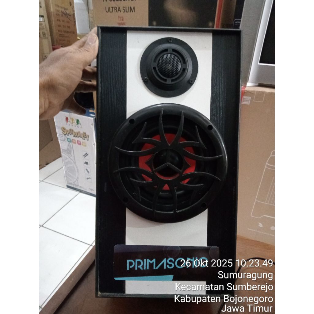 Sound Horeg Speaker Aktif  box + Power tinggi 45CM +spiker 6" Cuci gudang