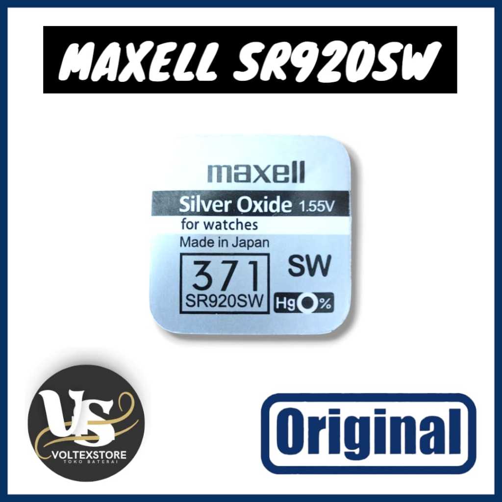 Baterai MAXELL SR920SW 371 Original Japan Batre Jam Tangan 920 SR920 SR920SW Kemasan Satuan