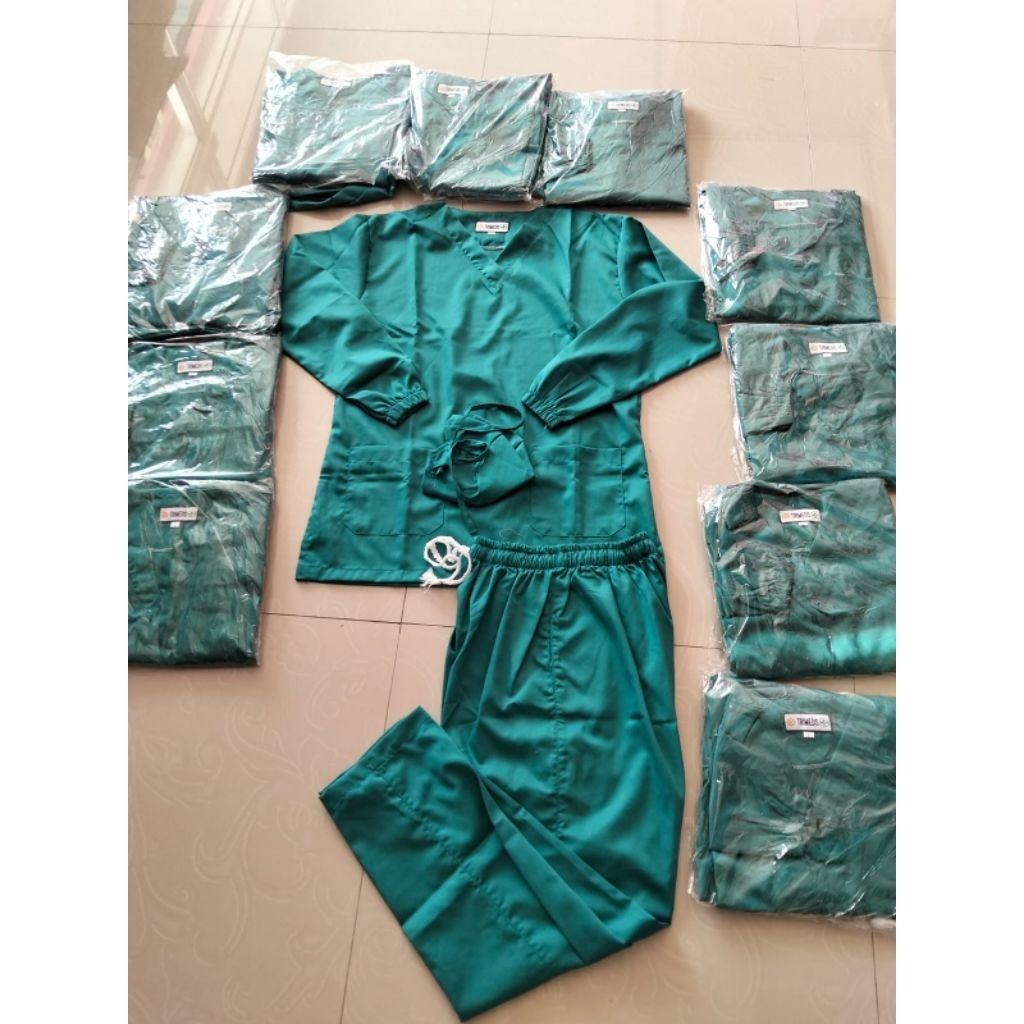 Set OK / Baju Jaga Lengan Panjang / Baju OK Lengan Panjang / Catton Toyobo
