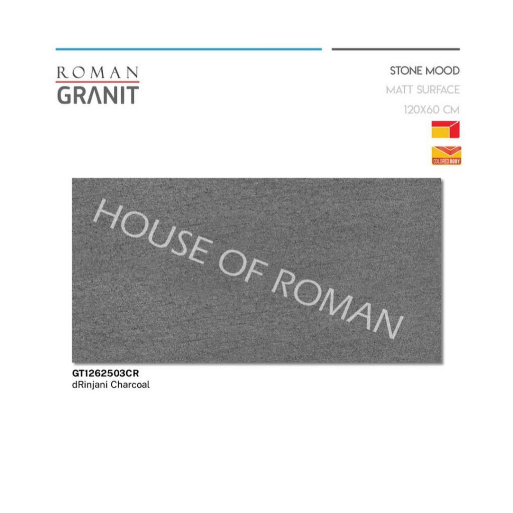 Roman Granit GT1262503CR dRinjani Charcoal 120x60 Kw2
