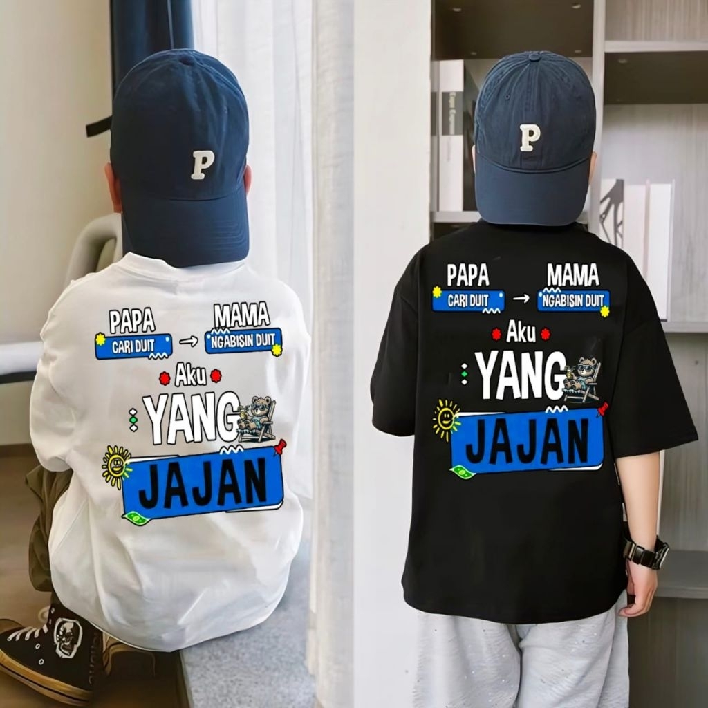 baju kaos anak kata kata sablon depan belakang