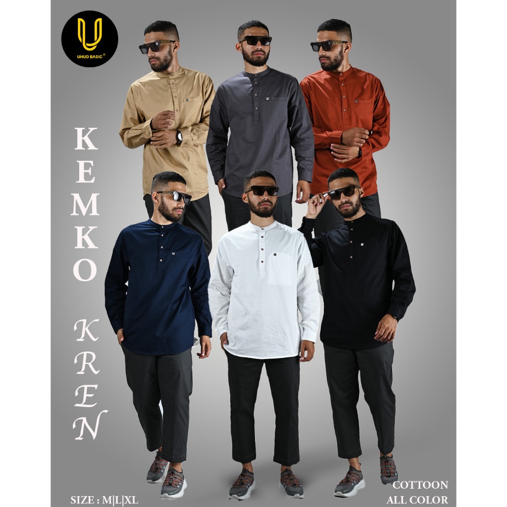 Uhud Basic - Kemeja Koko Kemko K'ren Lengan Lanjang bahan katun koko modern