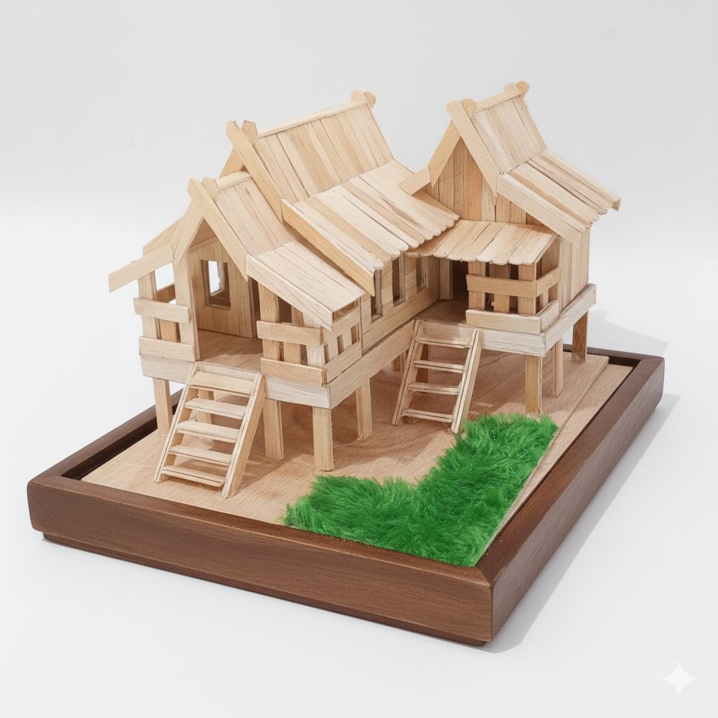 miniatur rumah adat suku Bugis Makasar