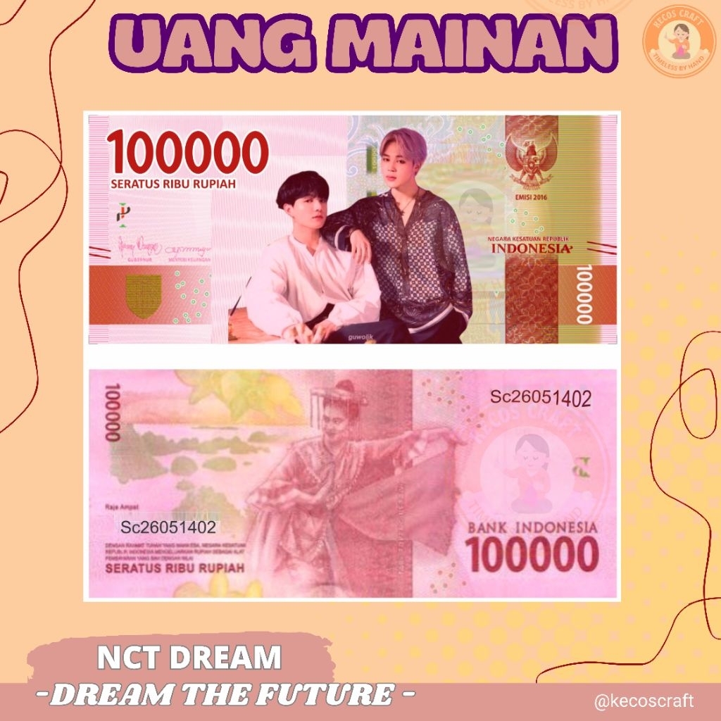 NCT Dream STIKER / NON UKURAN UANG KERTAS  - WATERPROOF DIKIRIM 3-4 Hari
