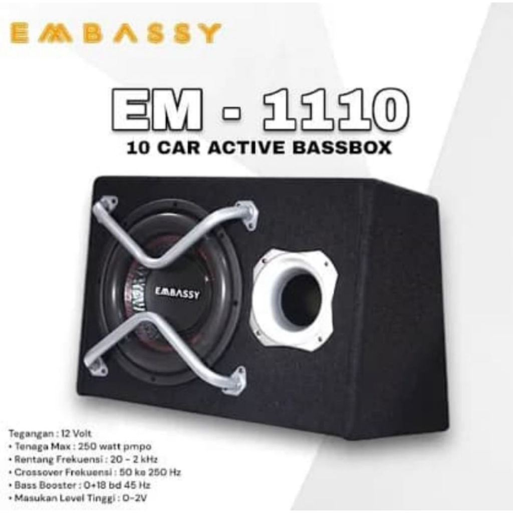 SUBWOOFER AKTIF EMBASSY EM-1110 BASSBOX AKTIF 10inch Aktif