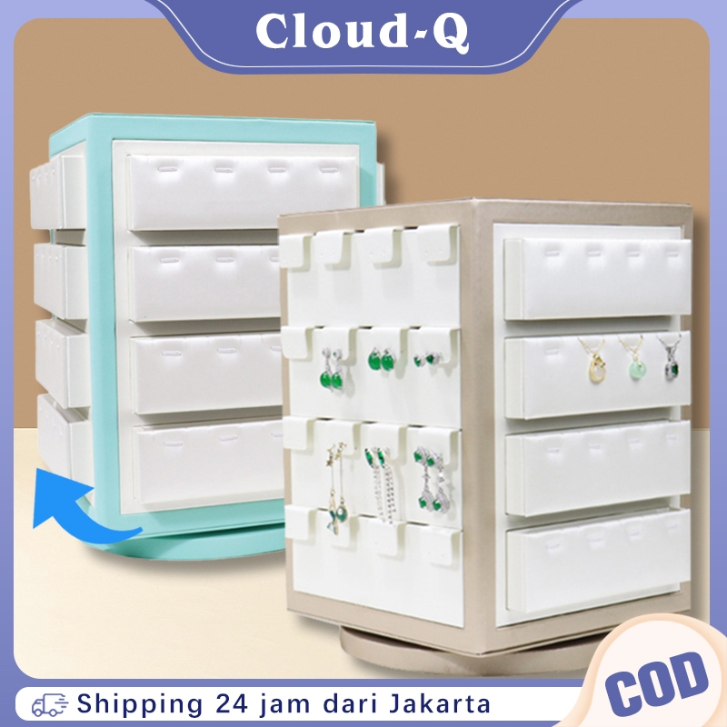Rak Display Putar Perhiasan Kalung Cincin / Display Kalung Putar / Rak Anting Putar 360° Magnetik