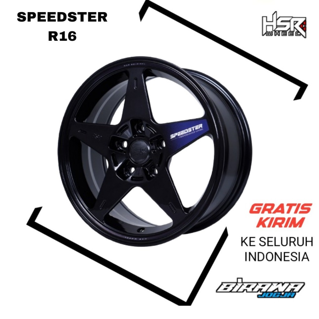 pelek racing ertiga ring 16 model bintang lubang baut 5 Velg HSR speedster r16 pcd 5x114.3