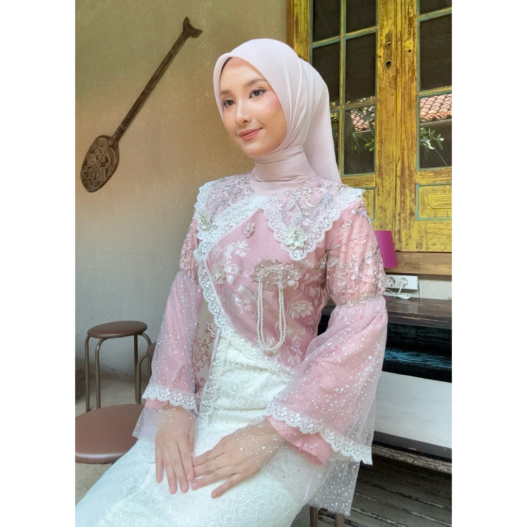 Preloved Kebaya Pink Modern Atasan Saja