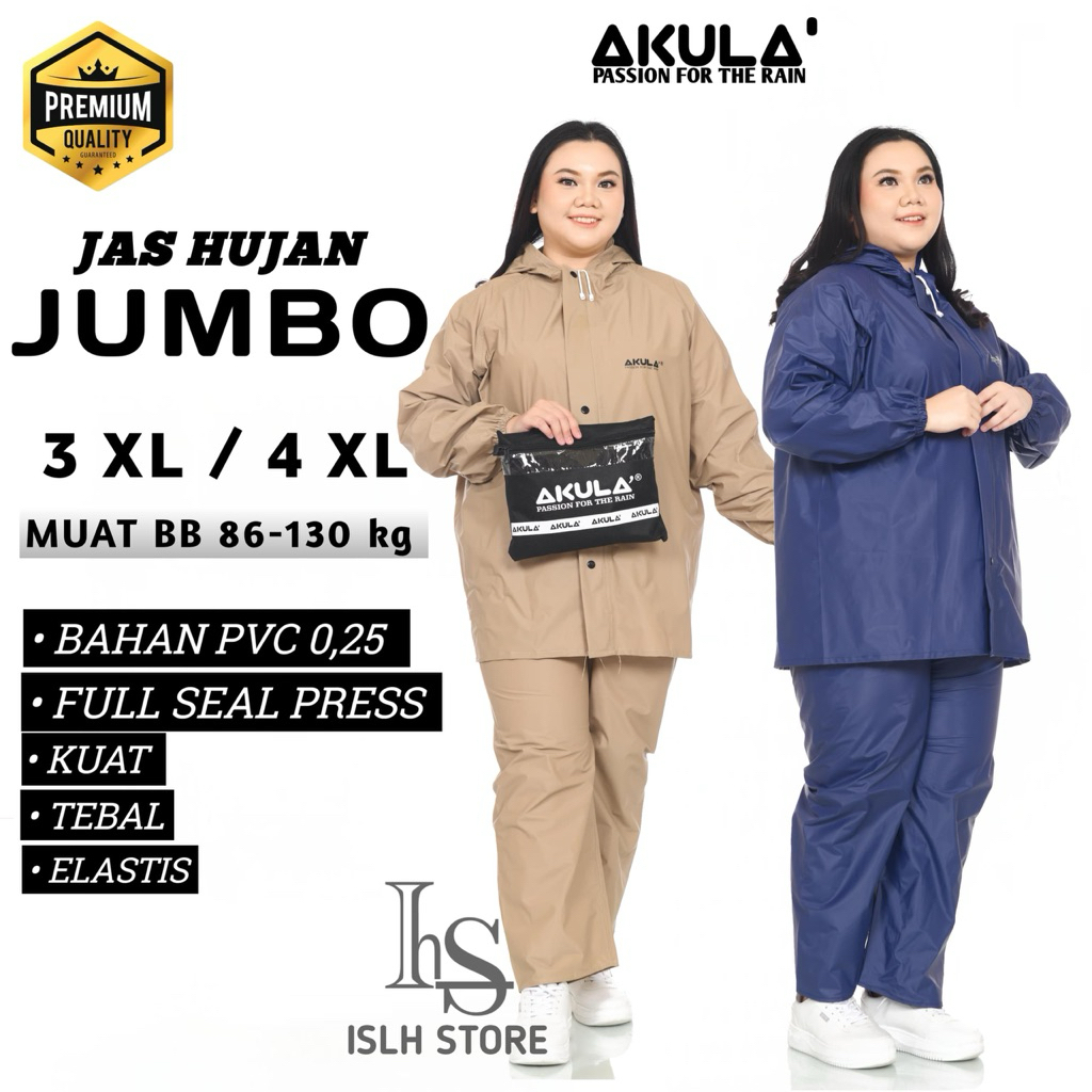 [100%ORI] JAS HUJAN JUMBO AKULA Pria Wanita Dewasa Anti Rembes Bahan Premium