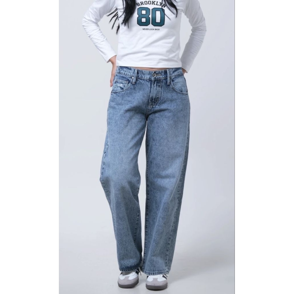 LOGO JEANS Celana wanita Loose K2 size S M L XL XXL NEW ARRIVAL