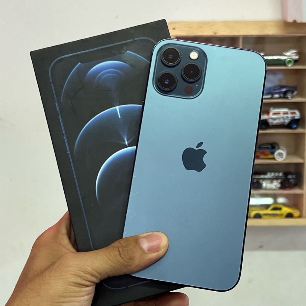 Iphone 12 promax 256gb blue second ex iBox