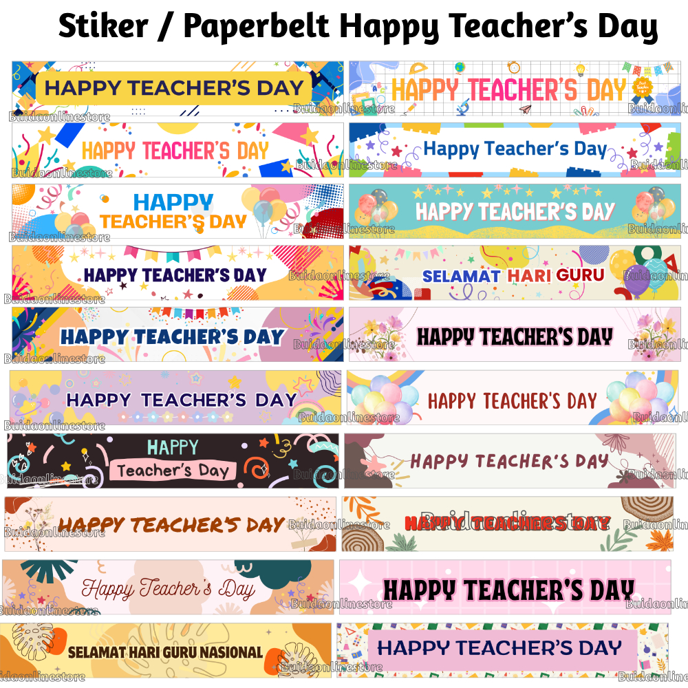 Stiker / Paperbelt Happy Teacher's Day Sticker Selamat Hari Guru Nasional label kemasan dekorasi hia