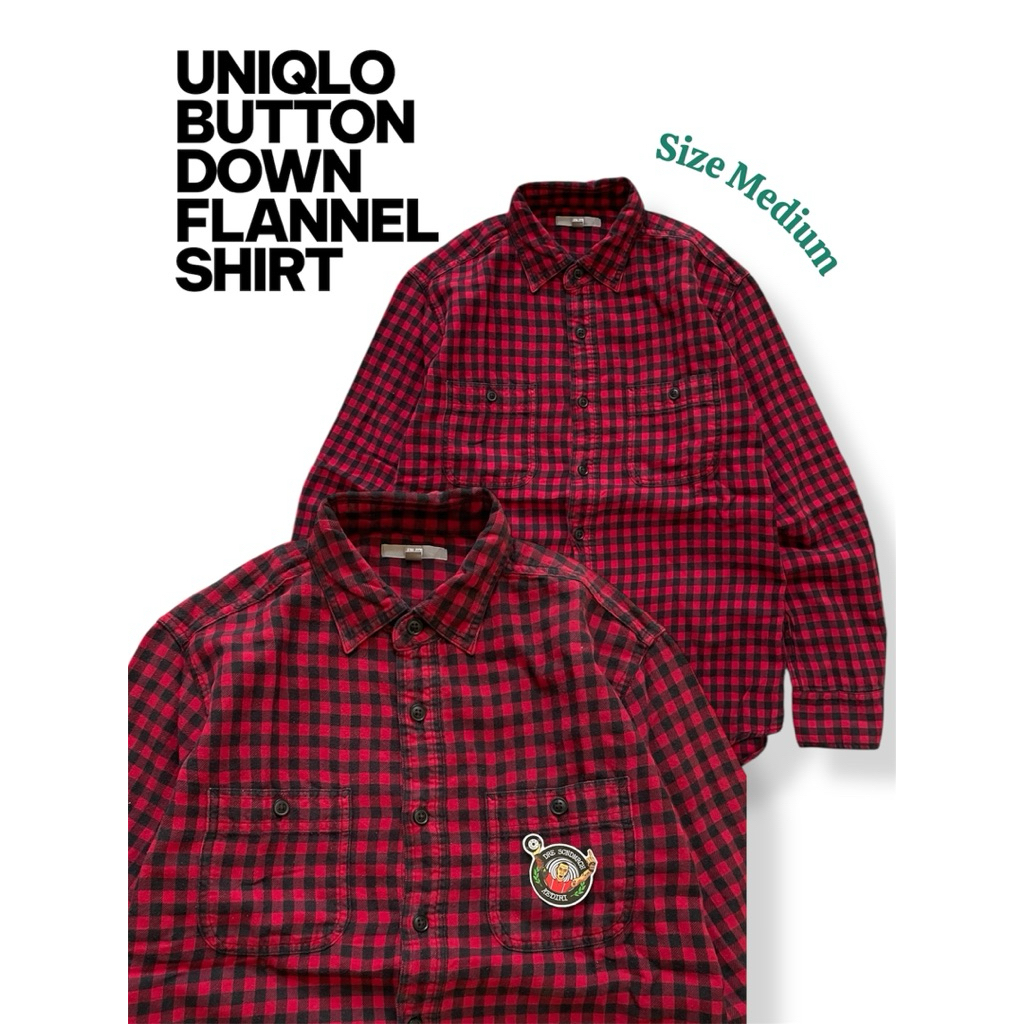 Uniqlo Button down Flannel Size M Second Original