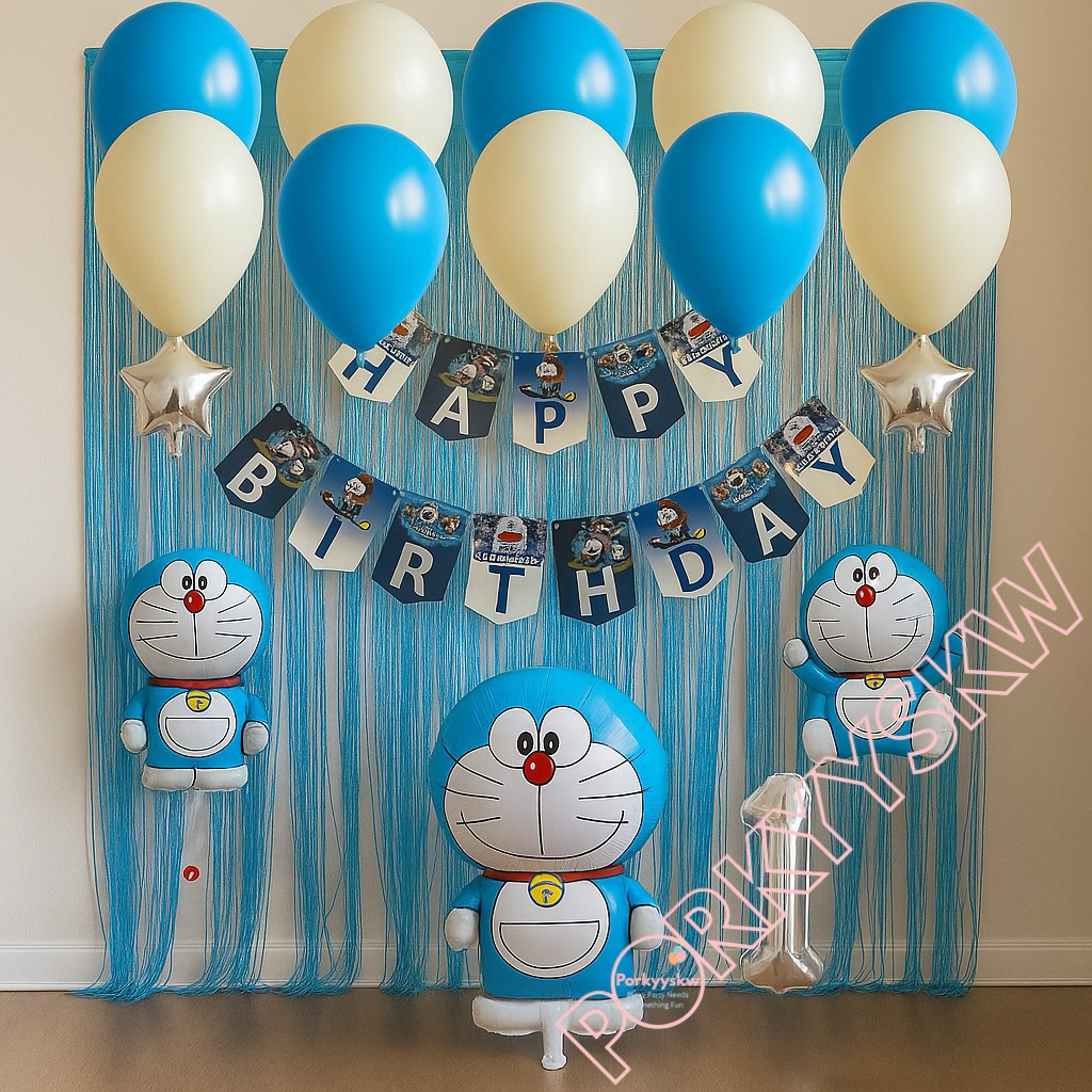[PS] Paket Set Dekorasi Ulang Tahun Doraemon/ Paket Ulang Tahun Doraemon/ Dekorasi Balon Doraemon