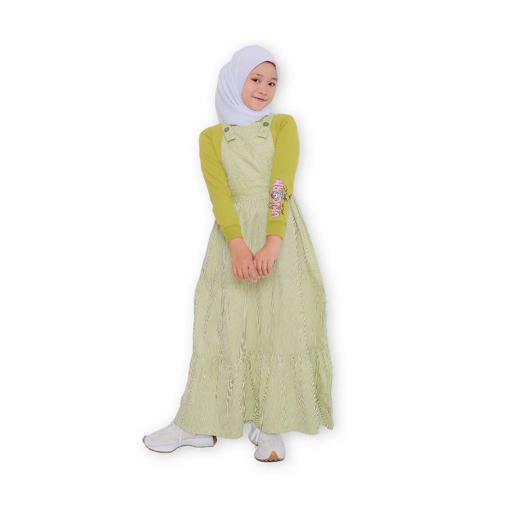Overall Anak Arfa One Set  dari SHIBAKIDS / Gamis Anak Remaja terbaru  /Baju Anak Perempuan Premium