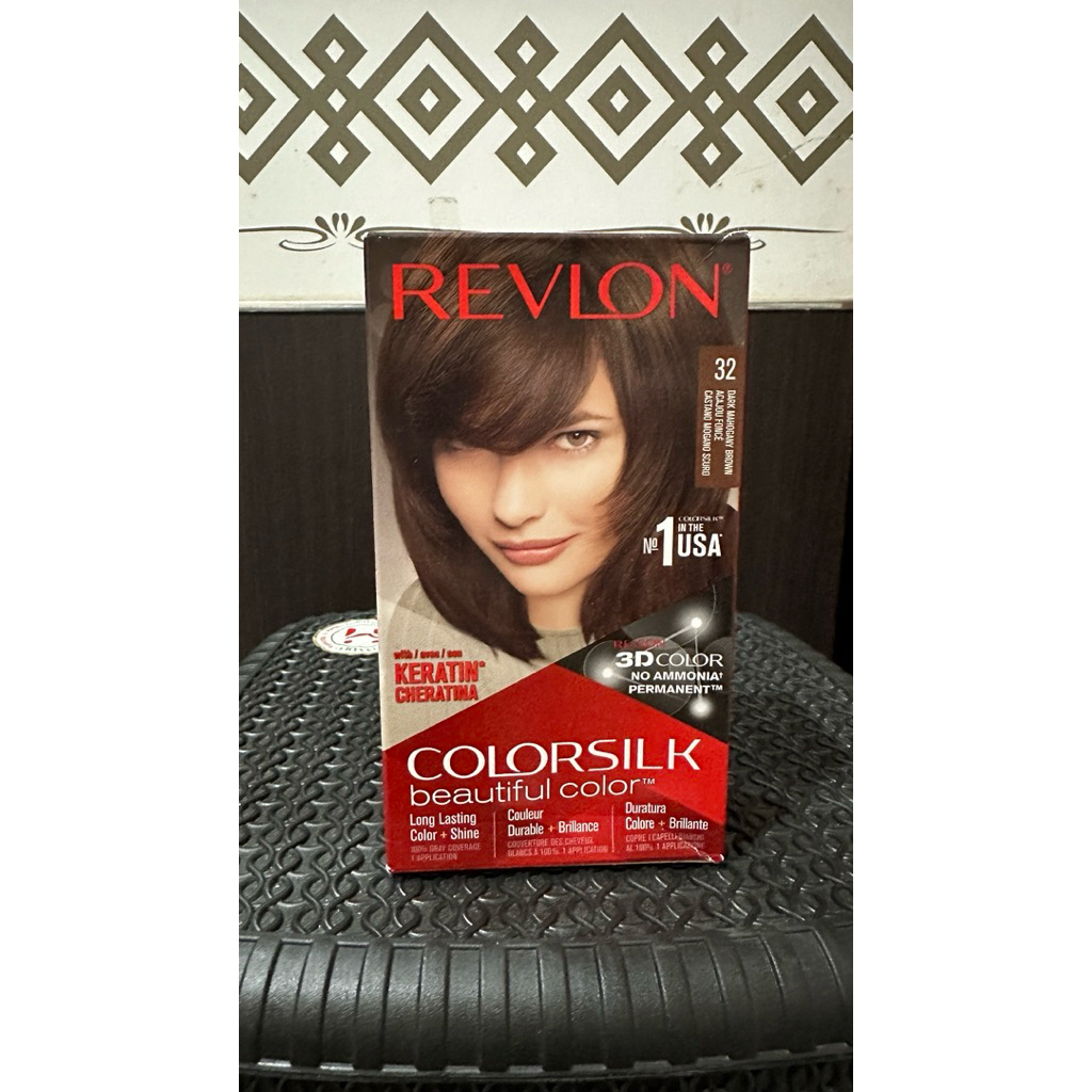 Revlon Colorsilk Hair Color Cat Rambut (32 Dark Mahogany Brown / 30- Dark Brown)