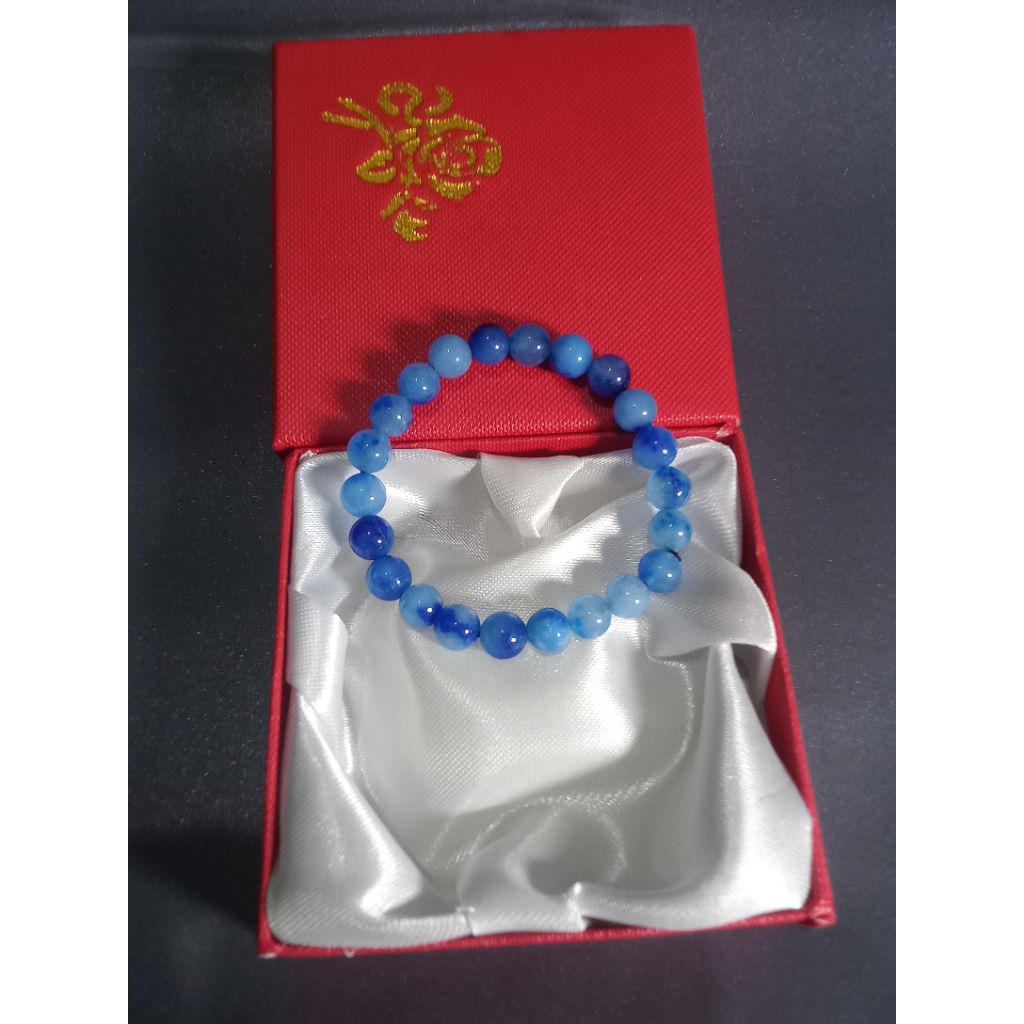 Gelang Batu Blue Agate size 8mm Batu Blue Agate