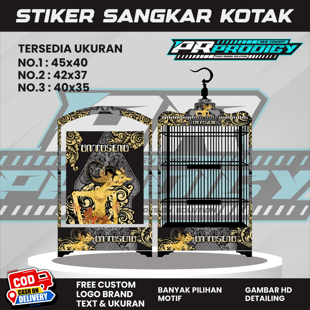 Stiker Decal Sangkar Burung / Sangkar Koper / Sangkar Kosan ONTOSENO