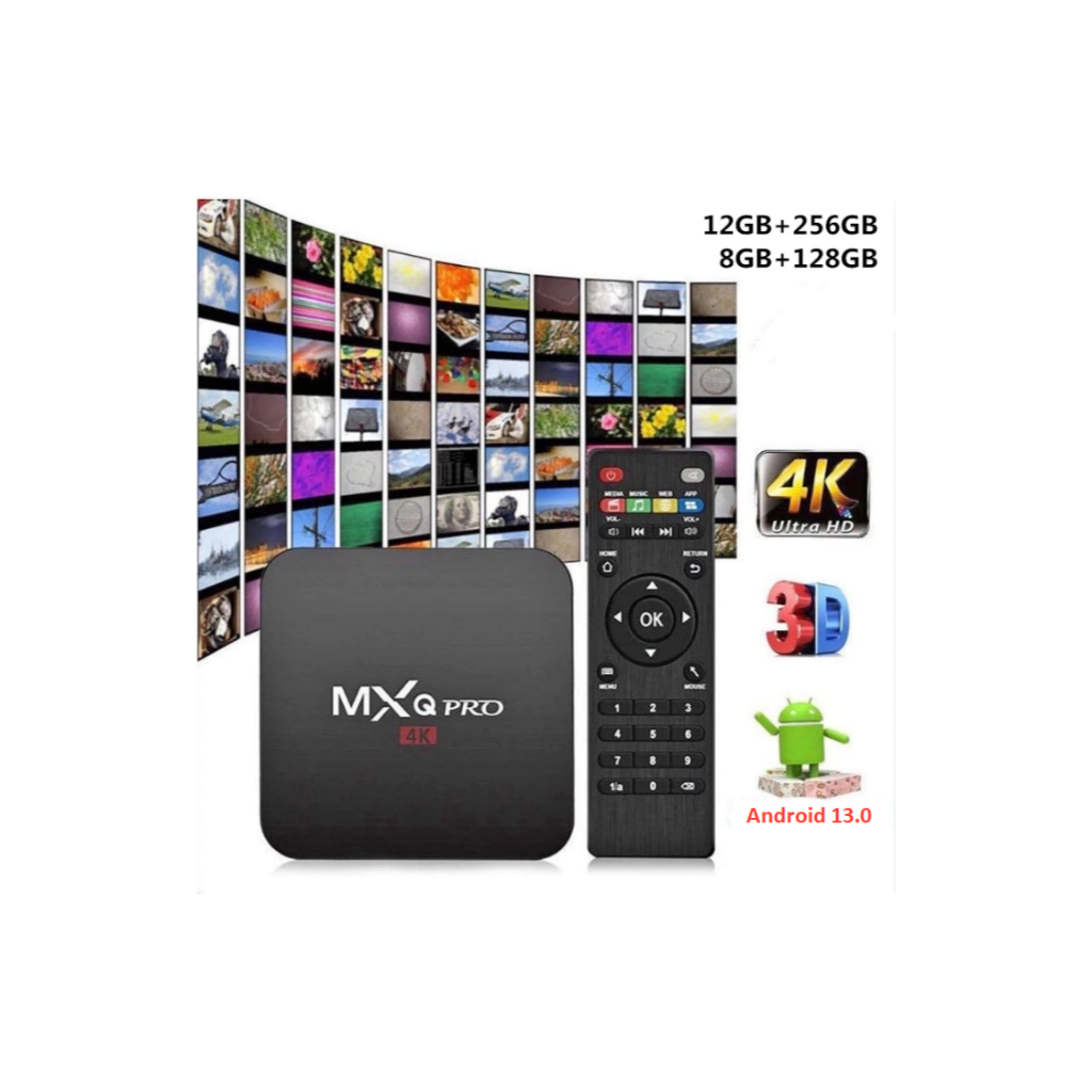PTBSR MXQ Pro android Tv Box Android 13.0  2.4G WIFI 8gb Rm 128gb Rom STB Free Live Channel  NETFLIX