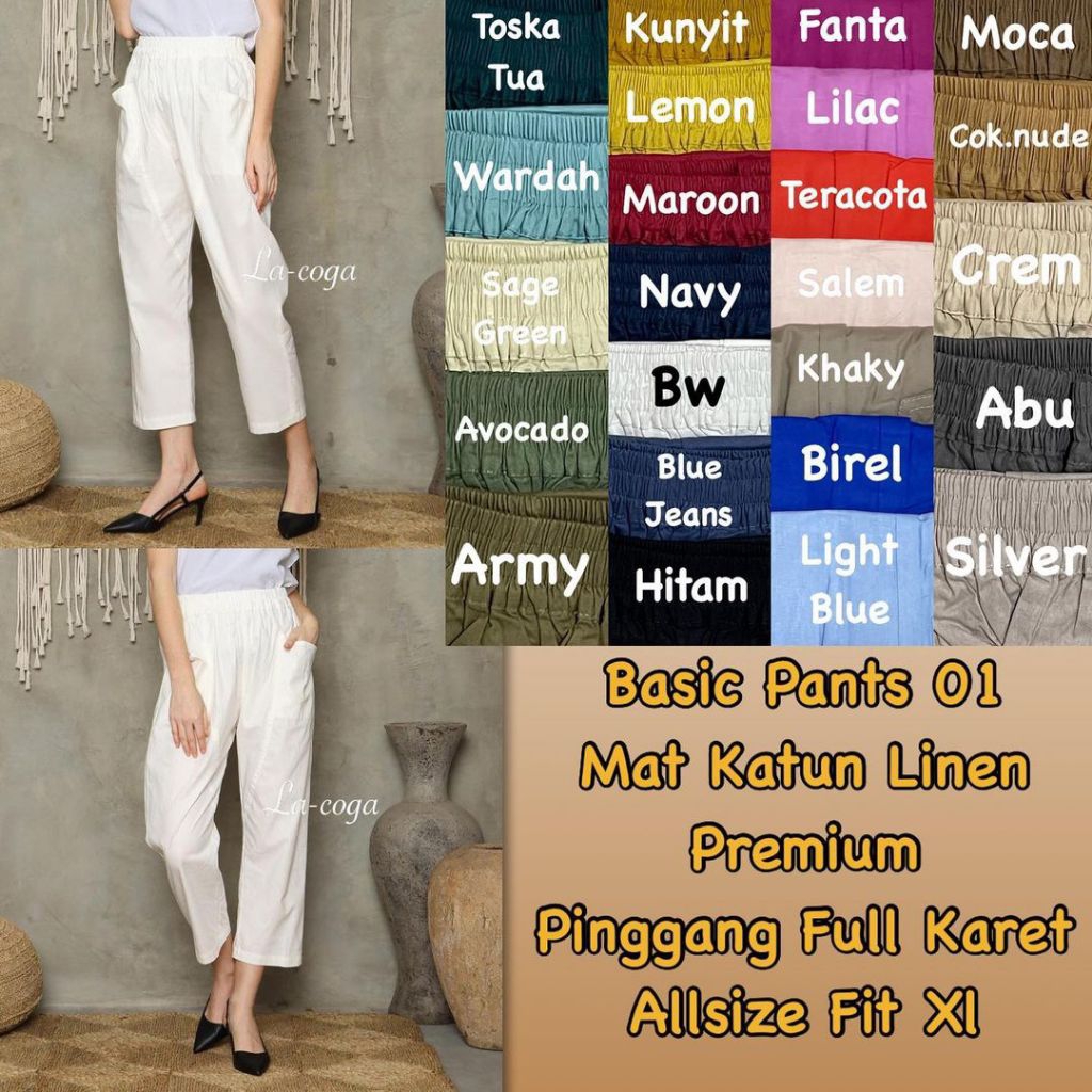 CELANA LACOGA KATUN LINEN PREMIUM