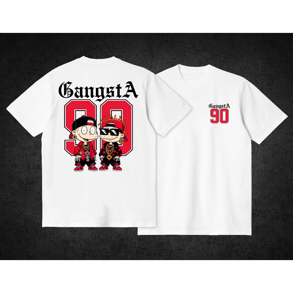 LuckZONE T-Shirt | Kaos Atasan Pria | Gangsta | Cotton Combed 24s