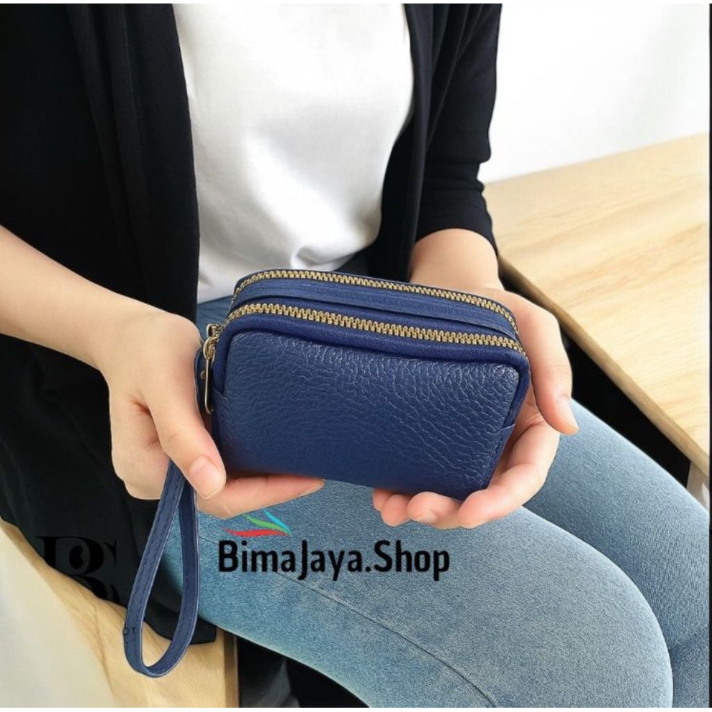 Exclusive Dompet Wanita Mini Koin Bahan Kulit Jeruk Papirut 2 Resleting, Dompet Mini Koin Lucu