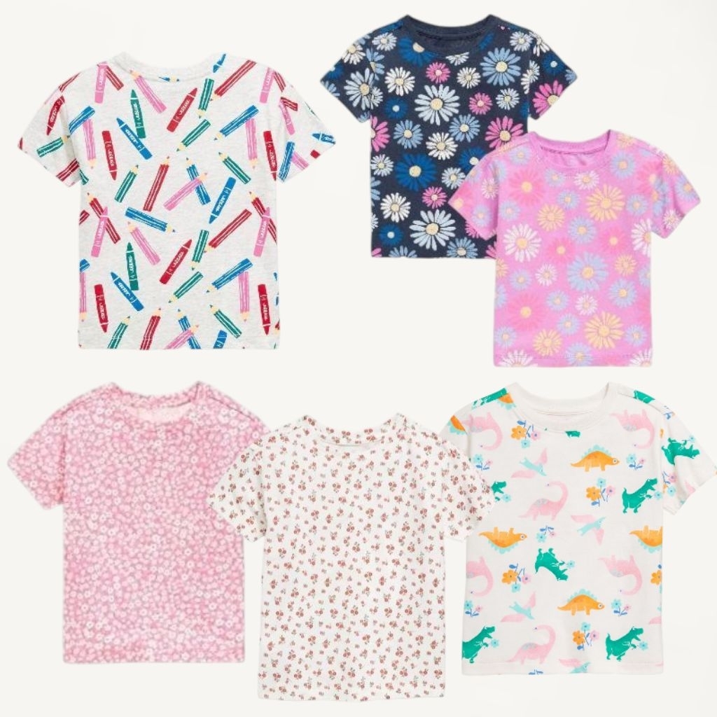 Kaos anak perempuan premium motif bunga motif leopard