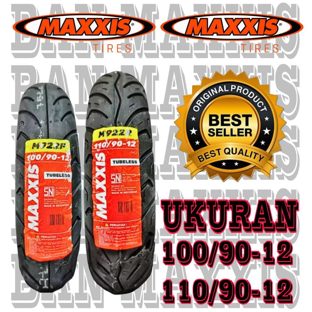 BAN DEPAN BELAKANG MAXXIS RING12 BEAT STREET NEW, SCOOPY NEW, GENIO NEW, FREEGO NEW, BAN MAXXIS ORI