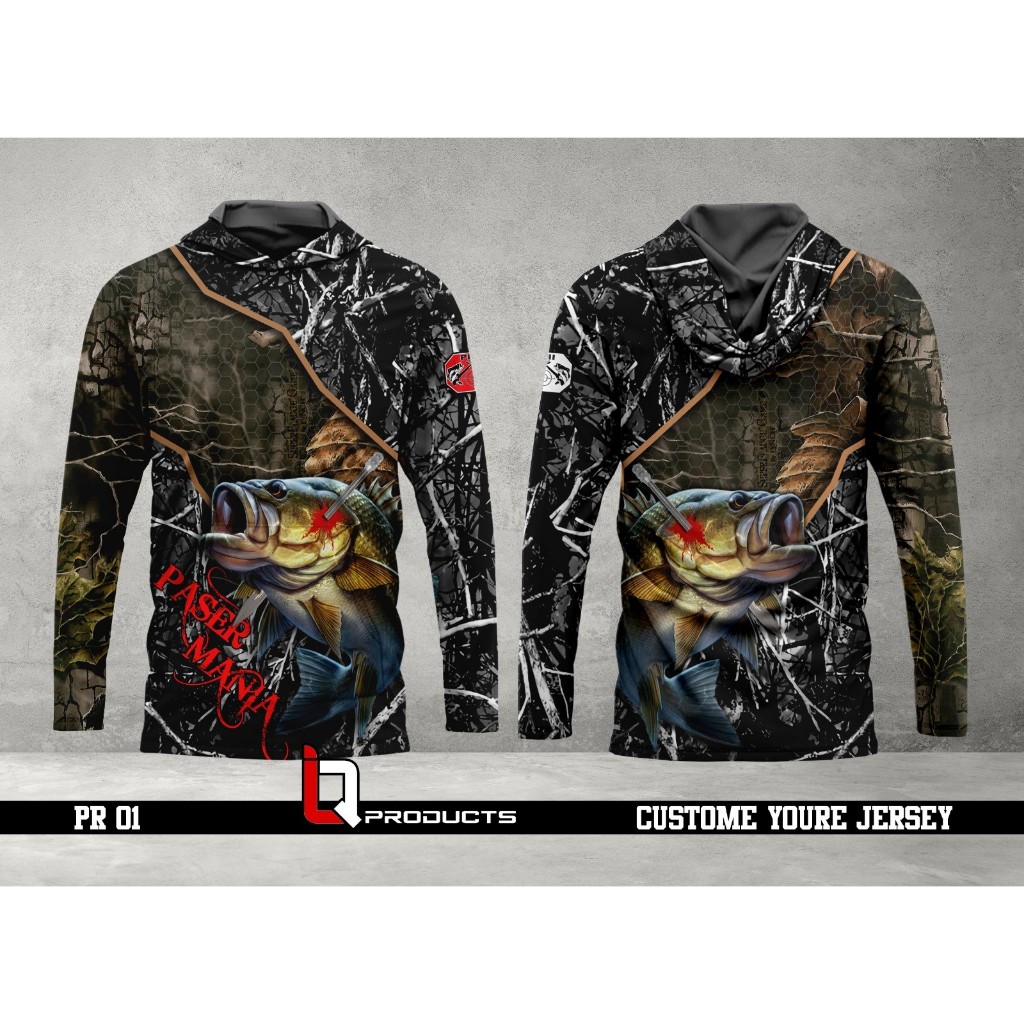 BAJU PASER MANIA TANGAN PANJANG HOODIE FISHING BAJU HOBI MANCING BAGUS JERSEY PREMIUM SUBLIM DRYFIT
