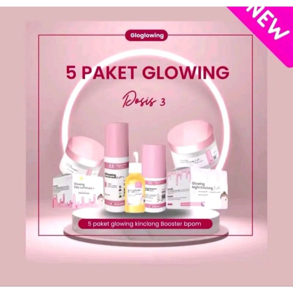 Gloglowing Skincare 5 Paket Lengkap Dosis 2 Skincare