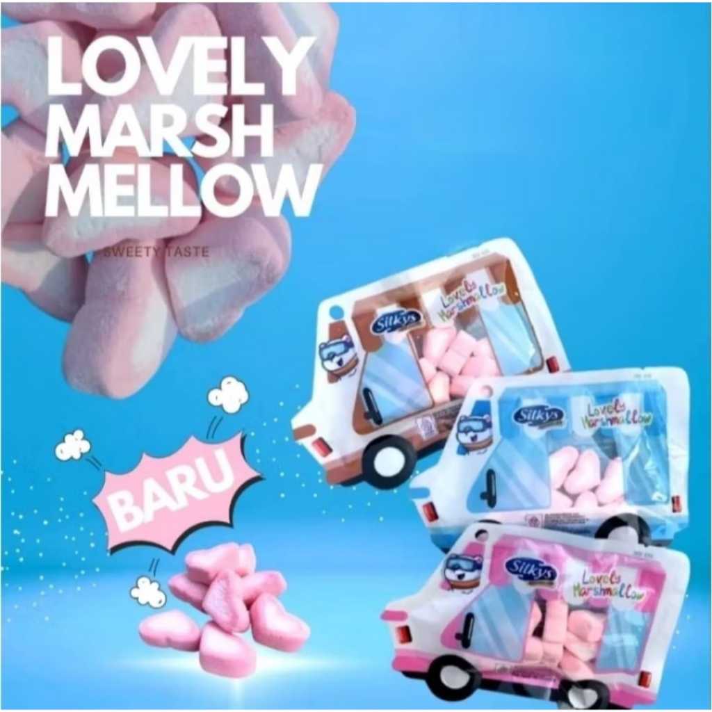 Marshmallow Silkys Lovely, Bebek, Semangka Silkys isi 10 bungkus / Snack anak marsmalow