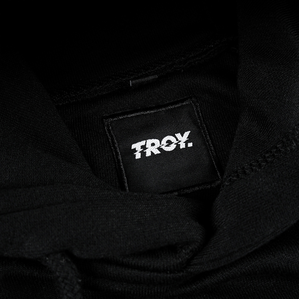 Troy Company Boxy Hoodie Starlight Black Oval Drive - Hoodie Boxy Reflective Hitam BSH 3375