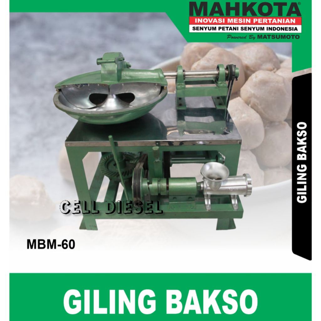 Mesin Giling Bakso Tempahan MAHKOTA MBM 60 / Wajan 60 Cm