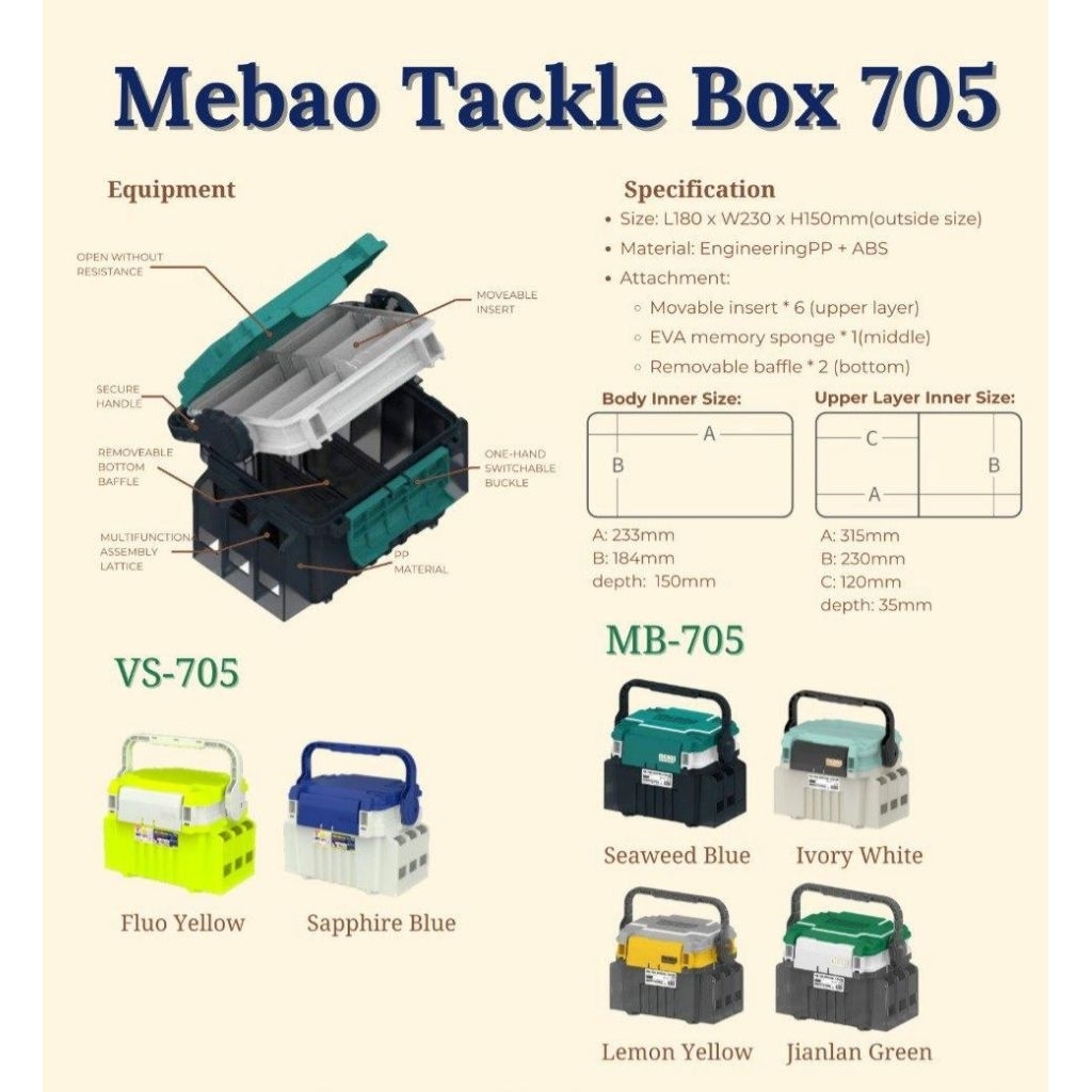 KOTAK PANCING MEBAO V705 / CONTENER BOX