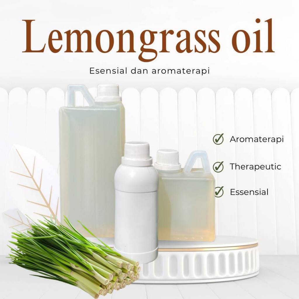 1 Liter Minyak Minyak Sereh Dapur Essential Oil - Minyak Esensial Lemongrass Aromaterapi