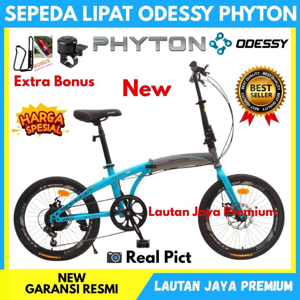 Sepeda Lipat 16 Odessy Phyton 7 Speed Rem Discbrake Terbaru