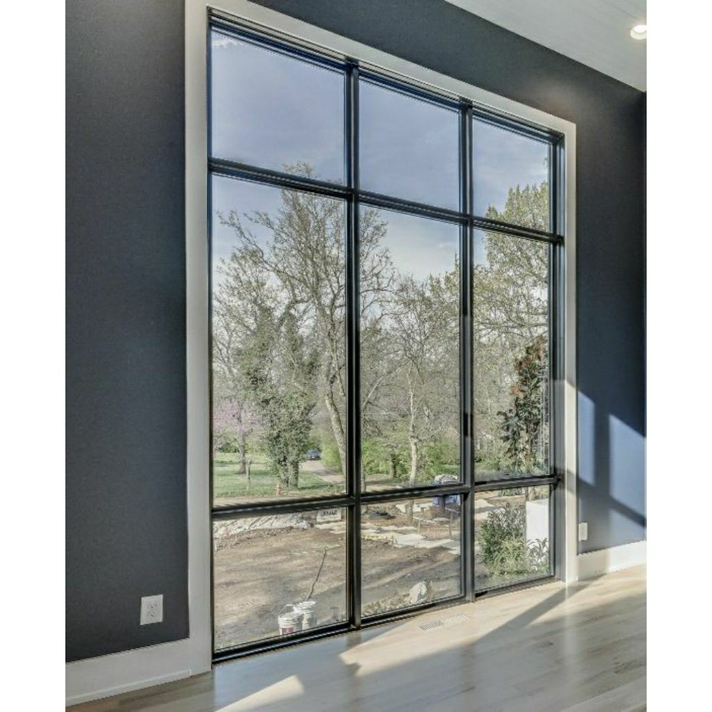 Partisi Kaca Mati Rangka Aluminium Kaca Tempered Asahimas 10mm