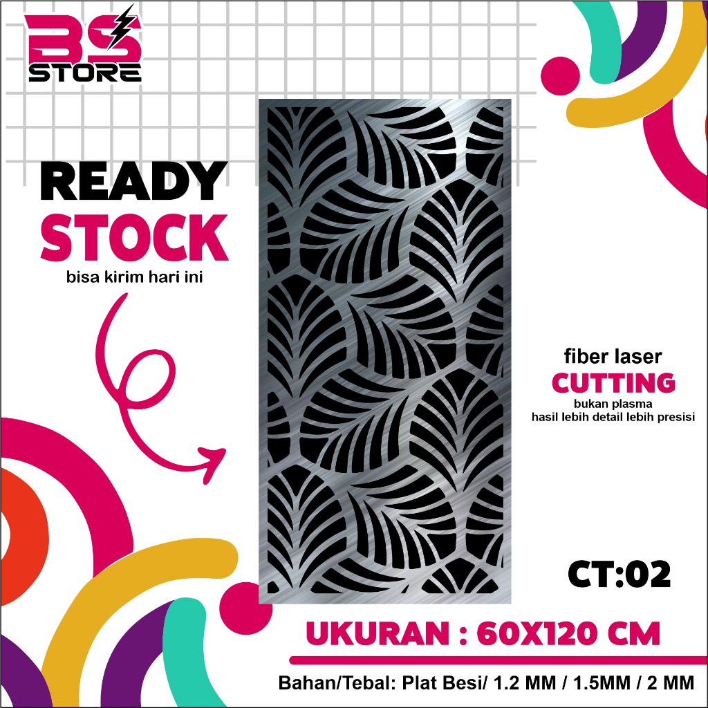 PLAT BESI 1.5MM 120X240CM ORNAMEN(BISA REQ UKURAN&DESIGN CUSTOM)