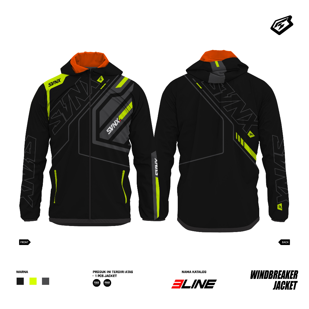 JAKET WINDBREAKER 3LINE / JAKET SVNX / JAKET CUSTOM