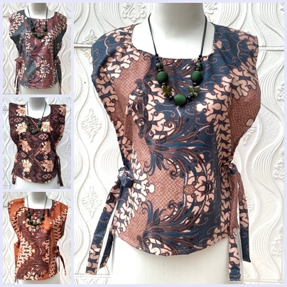 Terbaru Vest Batik Modern Kondangan Outer Tali Rompi Katun Premium Wanita New Baju Kantor Kerja Atas