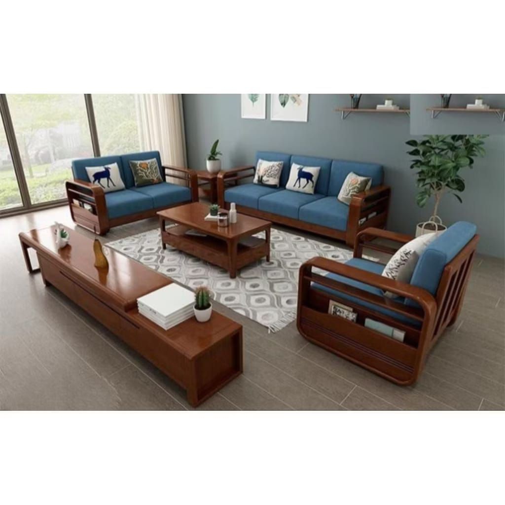 meja kursi tamu kayu jati - kursi sofa tamu kayu jati - kursi tamu minimalis kayu jati