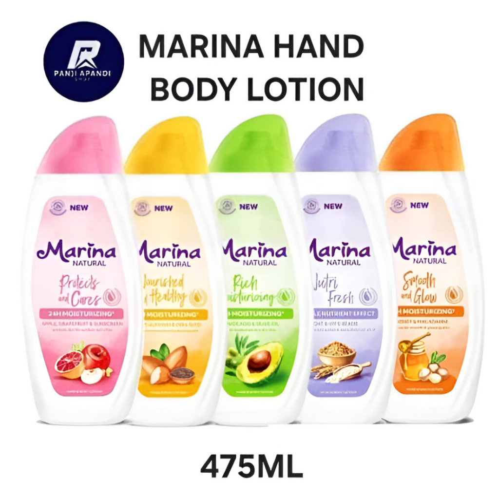 Marina Hand Body Lotion 475ML | Lotion Ukuran Besar untuk Kulit Cerah, Lembap & Terawat Setiap Hari
