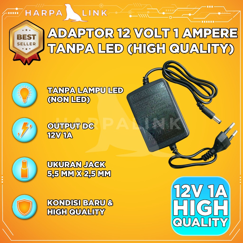 Adaptor 12V 1A Baru Kualitas Bagus Untuk Router Modem CCTV STB HTB Converter Fiber Optic FO Universa