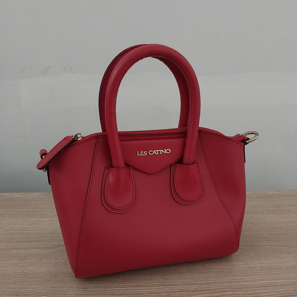 PRELOVED Les Catino Tas Pesta Wanita Handbag Mewah Elegan Bag Tas Kondangan Warna Polos Merah Red