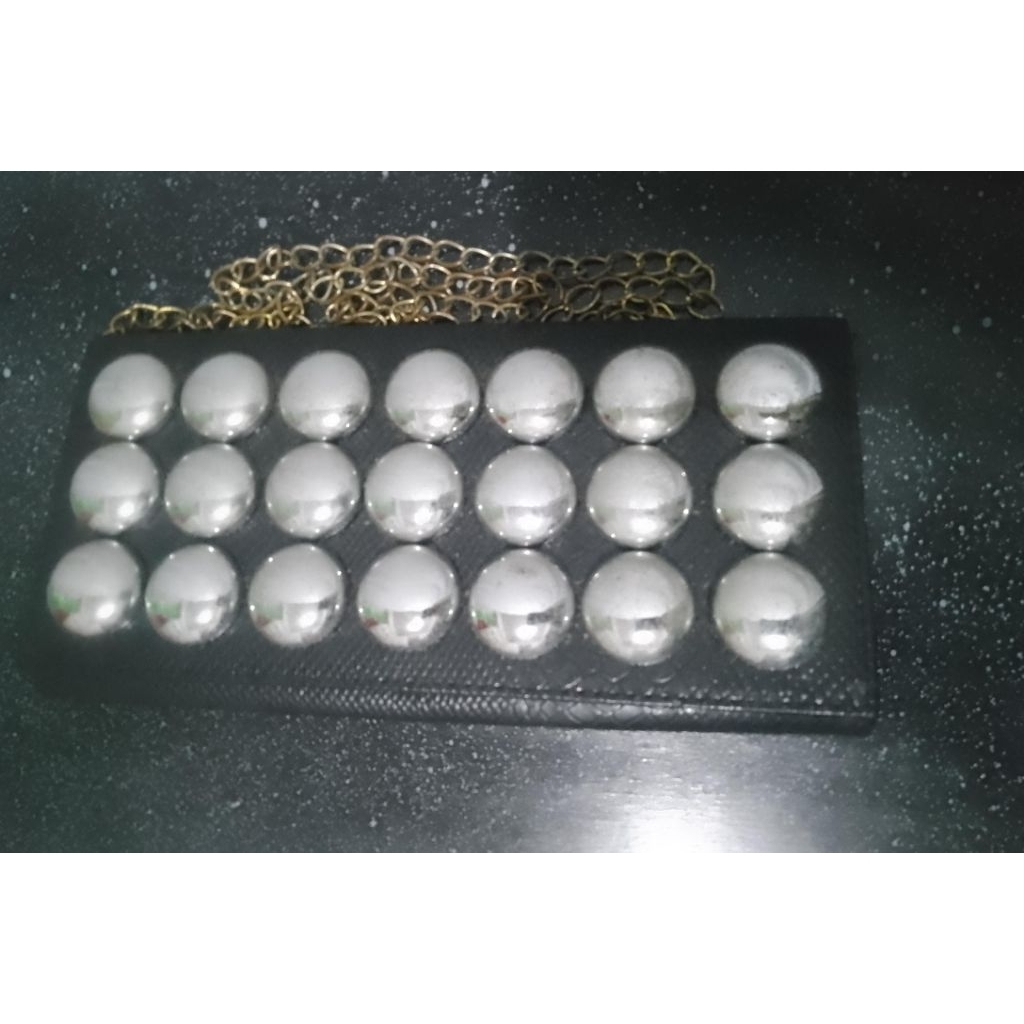 Tas wanita (new) tas kekinian tas murah motif besi silver bulat mewah