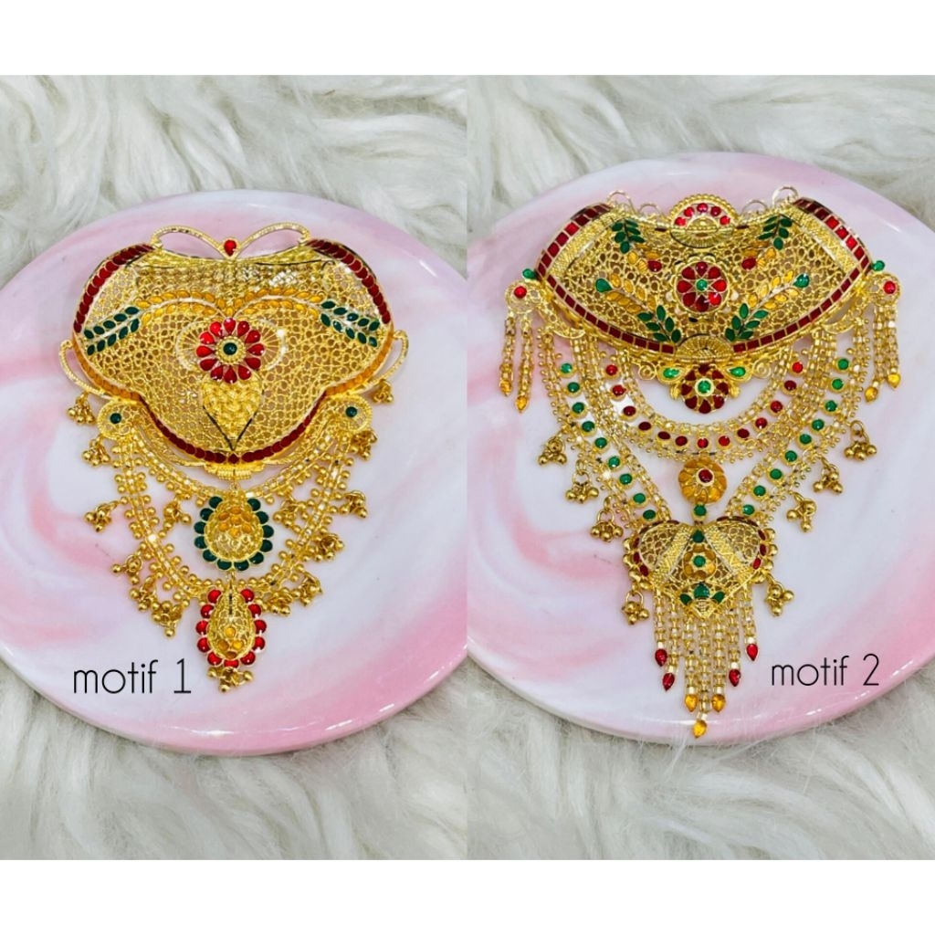 bross liontin 2 in 1 love kerawang motif dubai emas asli kadar 700